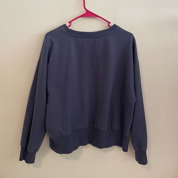 RDI Oversized Crop Pullover Crewneck Sweater Dusty Blue Womens Size Large - Picture 3 of 3
